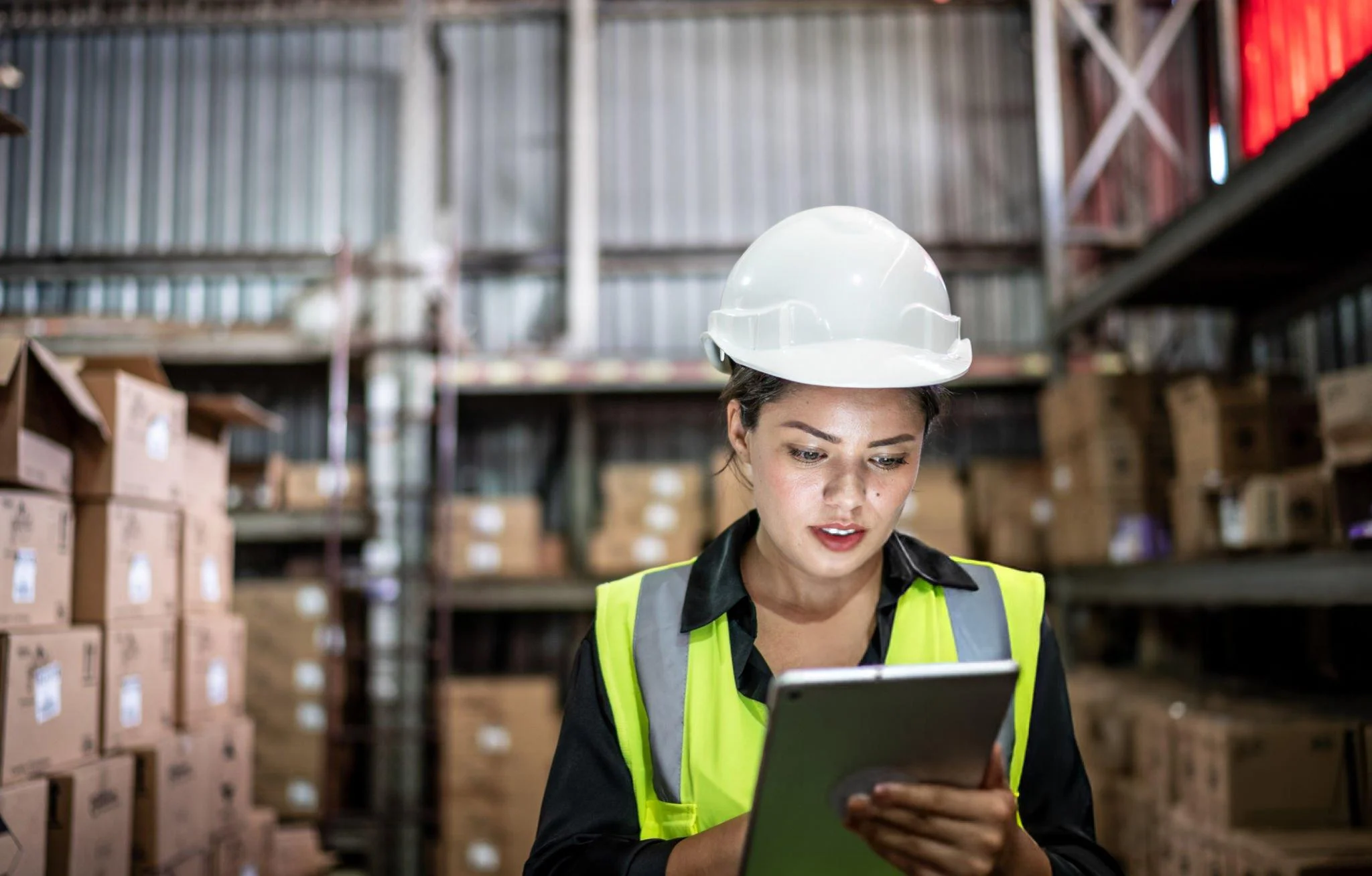 Third-party quality control inspection at an organised distribution warehouse